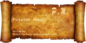 Polster Manó névjegykártya